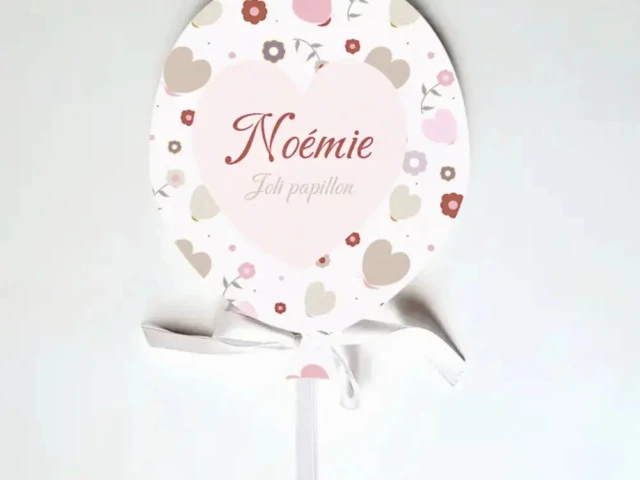 Atelier Baby’Sphère - Plaque de porte prénom romantique pour Petite Fille