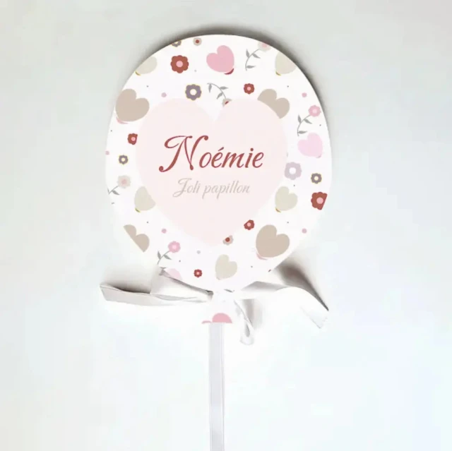 L’Atelier BABY’SPHERE - Plaque de porte prénom romantique pour Petite Fille