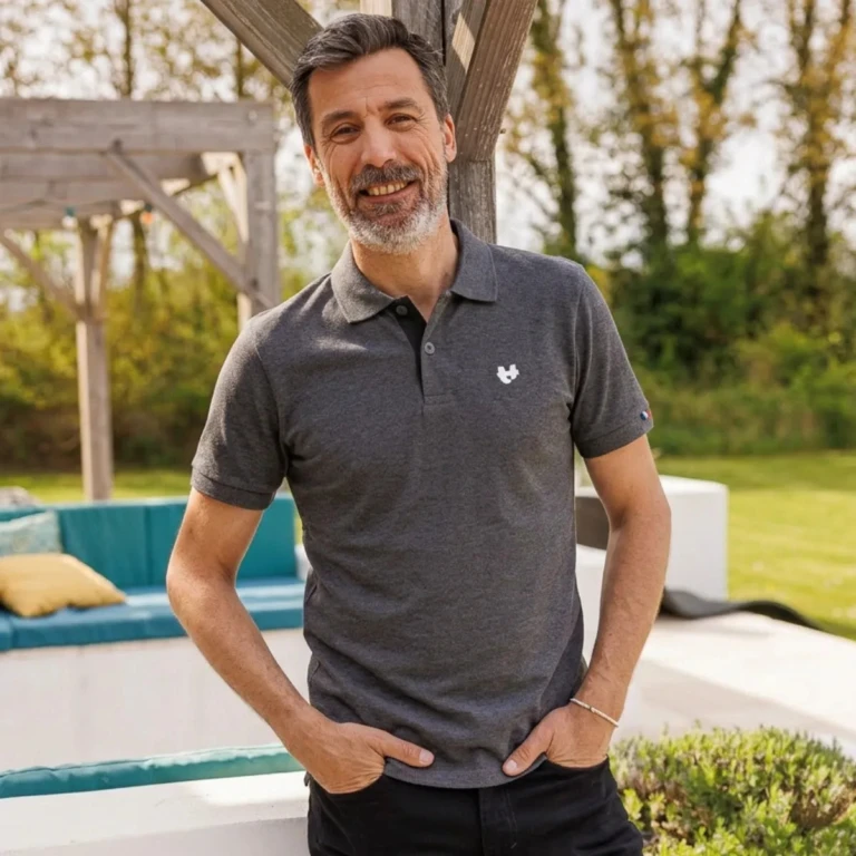 PALÂBA - Polo gris anthracite homme | PALÂBA