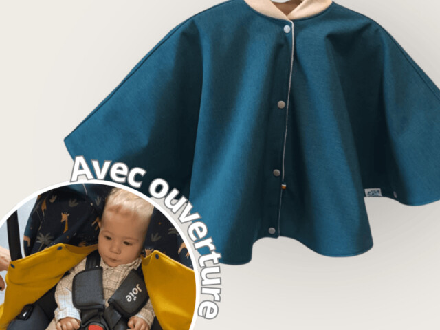 Les Mômes des Dômes - Poncho avec ouverture spécial voiture approuvé par Sécurange - Canard