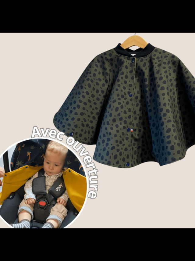 Poncho avec ouverture spécial voiture approuvé par Sécurange – Morgan par la marque Les Mômes des Dômes Les Mômes des Dômes - Poncho avec ouverture spécial voiture approuvé par Sécurange – Morgan