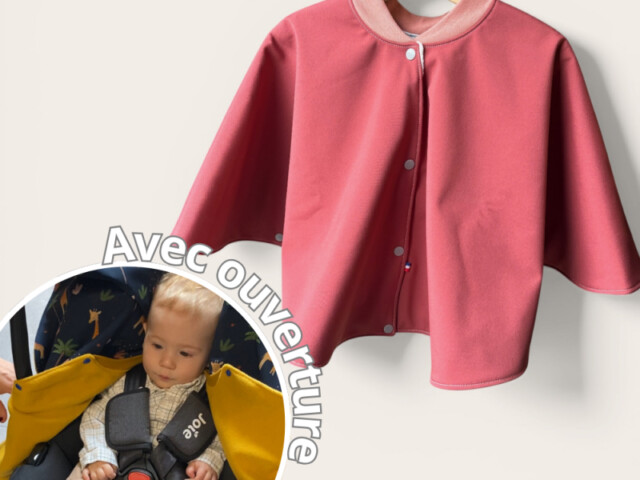 poncho avec ouverture special voiture approuve par securange ombelline Les Mômes des Dômes - Poncho avec ouverture spécial voiture approuvé par Sécurange - Ombelline