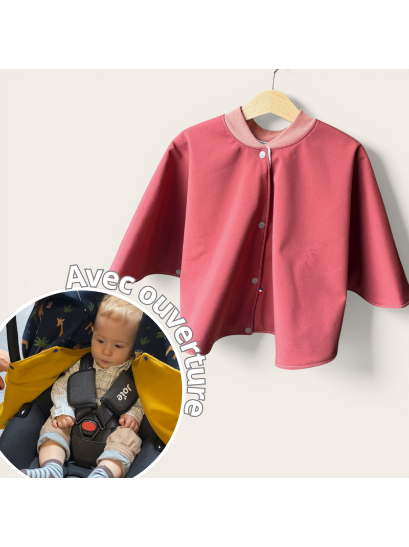 poncho avec ouverture special voiture approuve par securange ombelline Les Mômes des Dômes - Poncho avec ouverture spécial voiture approuvé par Sécurange - Ombelline