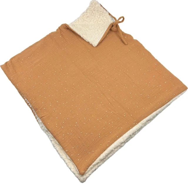 Petit Pote - Poncho bébé enfant pois dorés – Taille unique / Rose doré