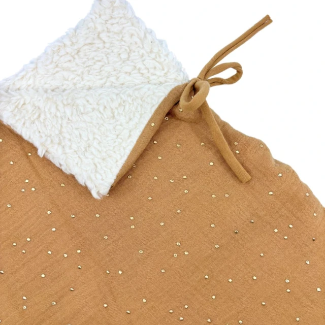 Petit Pote - Poncho bébé enfant pois dorés – Taille unique / Rose doré
