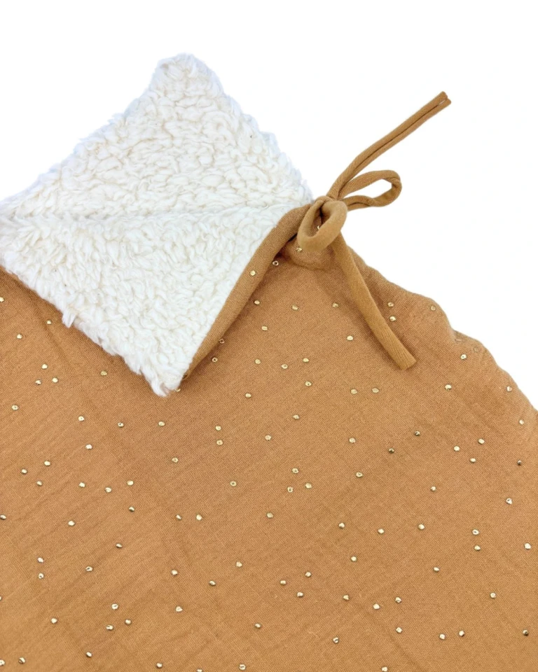 Petit Pote - Poncho bébé enfant pois dorés – Taille unique / Rose doré