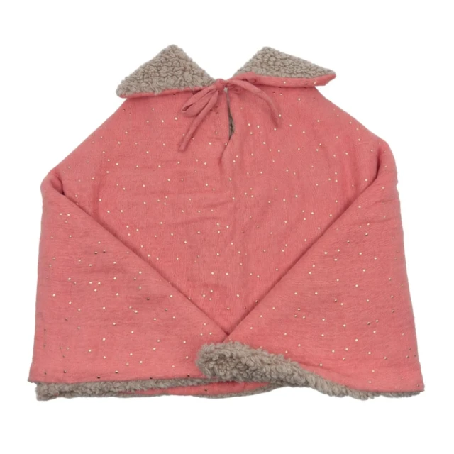 Petit Pote - Poncho bébé enfant pois dorés – Taille unique / Rose doré