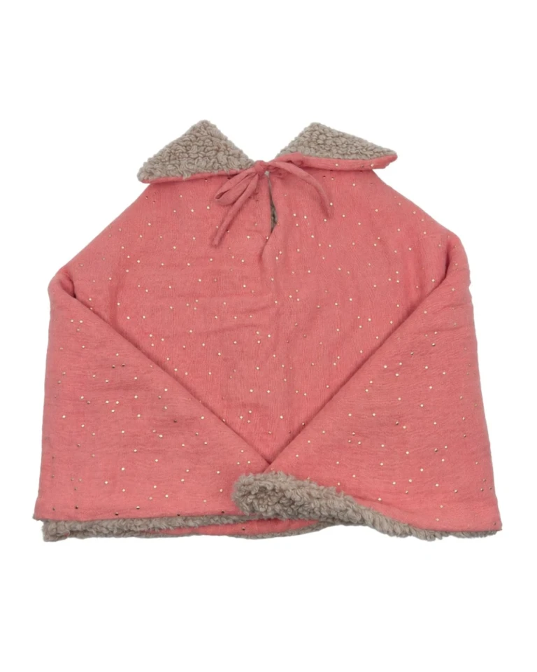 Petit Pote - Poncho bébé enfant pois dorés – Taille unique / Rose doré