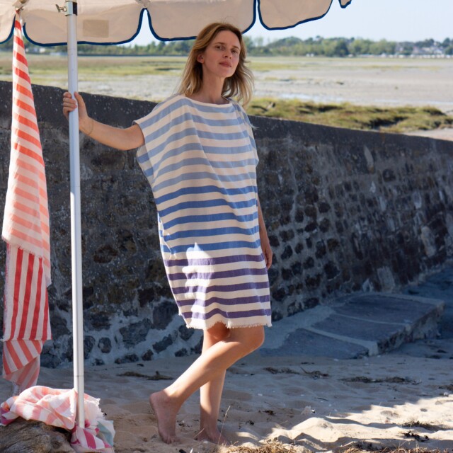 Aux Bains Français - Poncho de Plage Rayé – Tamarin_