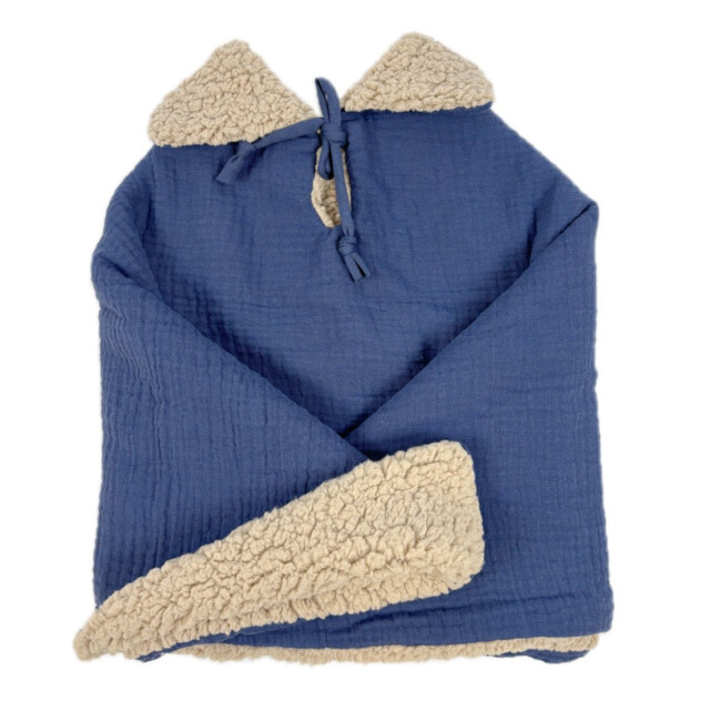 Petit Pote - Poncho bébé enfant – Taille unique / Bleu indigo
