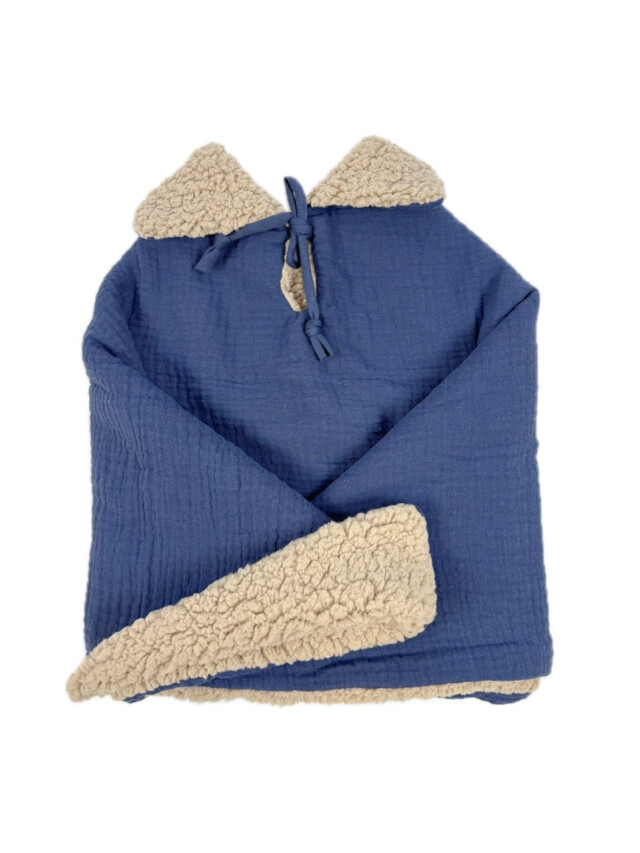 Petit Pote - Poncho bébé enfant – Taille unique / Bleu indigo