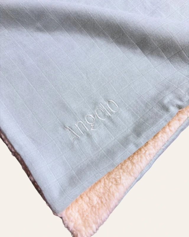 Petit Pote - Poncho bébé enfant personnalisé / Coton Bio – Taille unique / Carreaux