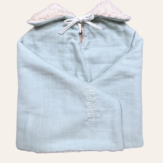 Petit Pote - Poncho bébé enfant personnalisé / Coton Bio – Taille unique / Carreaux