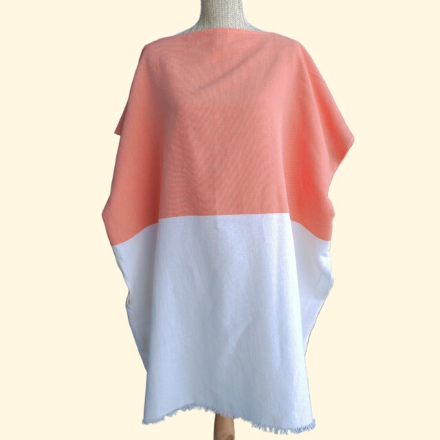 Poncho de Plage Bicolore par la marque Aux Bains Français Aux Bains Français - Poncho de Plage Bicolore