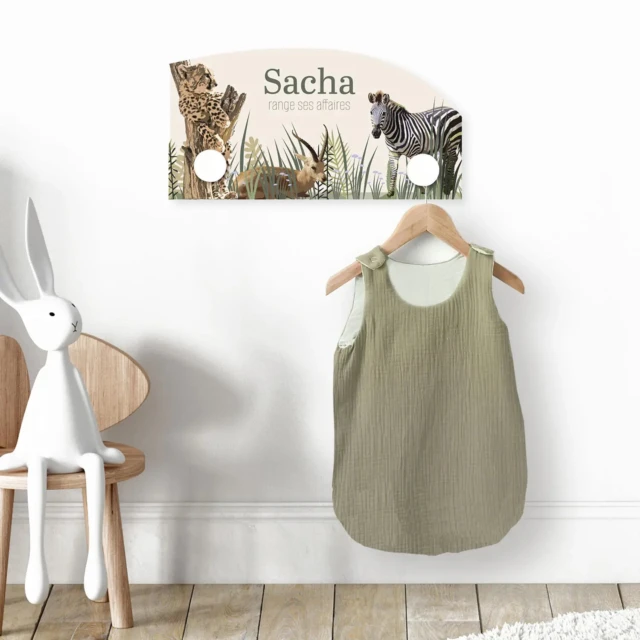 L’Atelier BABY’SPHERE - Porte-manteau animaux jungle personnalisé