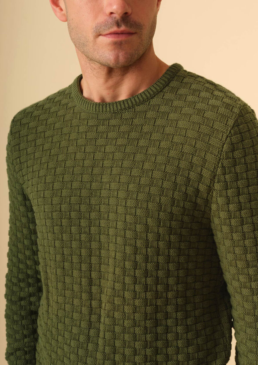 pull damier sauge Montlimart - PULL DAMIER SAUGE