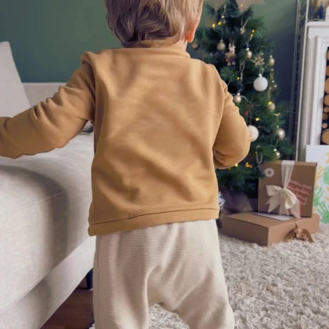 Petit Pote - Sweat coton uni – 4 ans / Jaune Moutarde