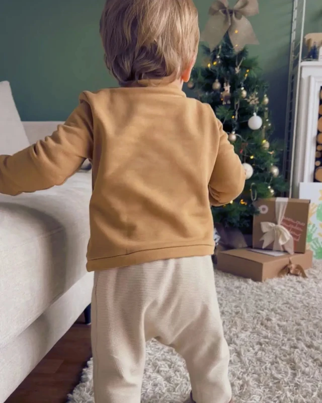 Petit Pote - Sweat coton uni – 4 ans / Jaune Moutarde