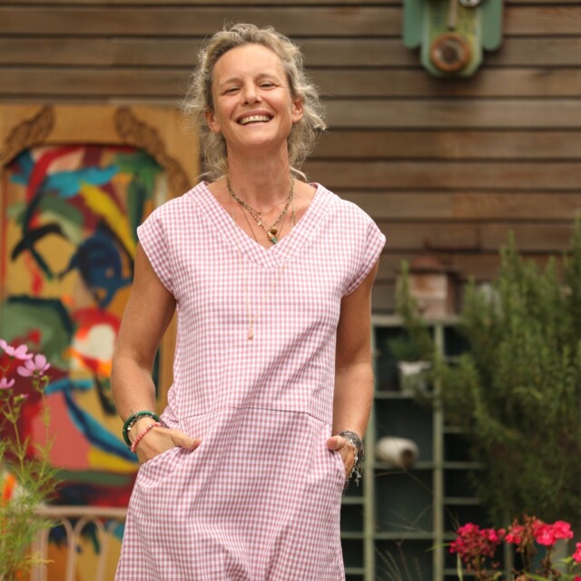 Quintessence - Robe Ivy - coton vichy rose boisé