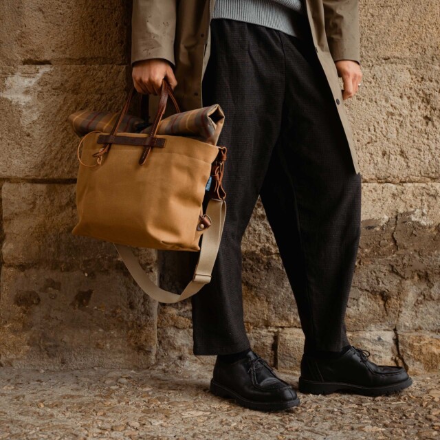 Bleu De Chauffe - Sac Business Woody - Carreaux Camel