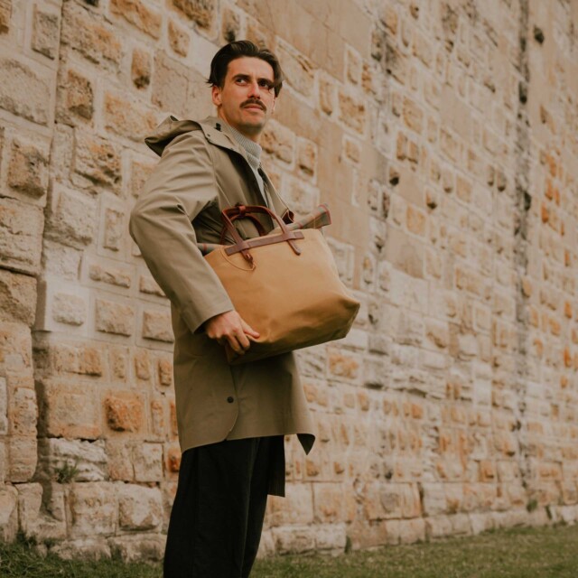Bleu De Chauffe - Sac Business Woody - Carreaux Camel