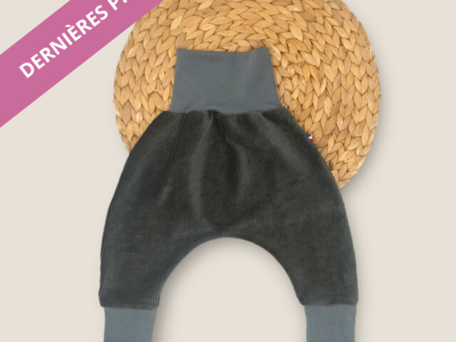 sarouel evolutif velours gris Les Mômes des Dômes - Sarouel évolutif velours Gris