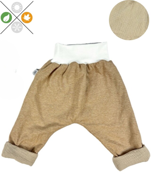 Petit Pote - Sarouel léger Coton bio – 3-4 ans / Beige