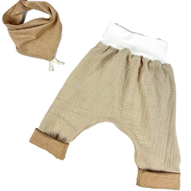 Petit Pote - Sarouel léger Coton bio – 3-4 ans / Beige