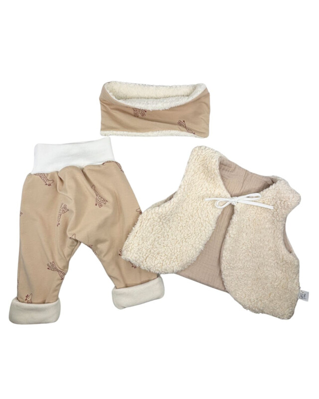 Petit Pote - Sarouel hiver Gigi x Ecru – 2-3 ans / Girafe