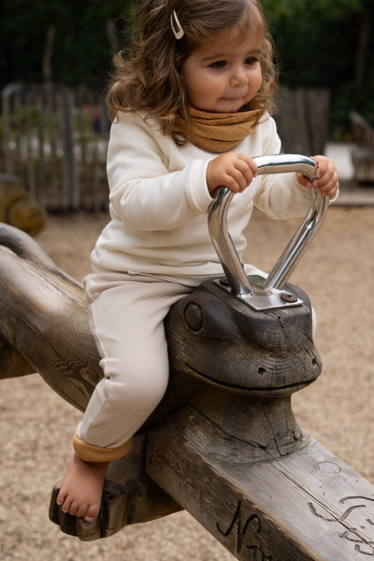 Petit Pote - Sarouel évolutif et réversible uni – 3-4 ans / Toffee
