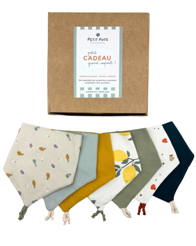Petit Pote - Semainier de bavoirs bandana – Taille unique / Rayé Marinière