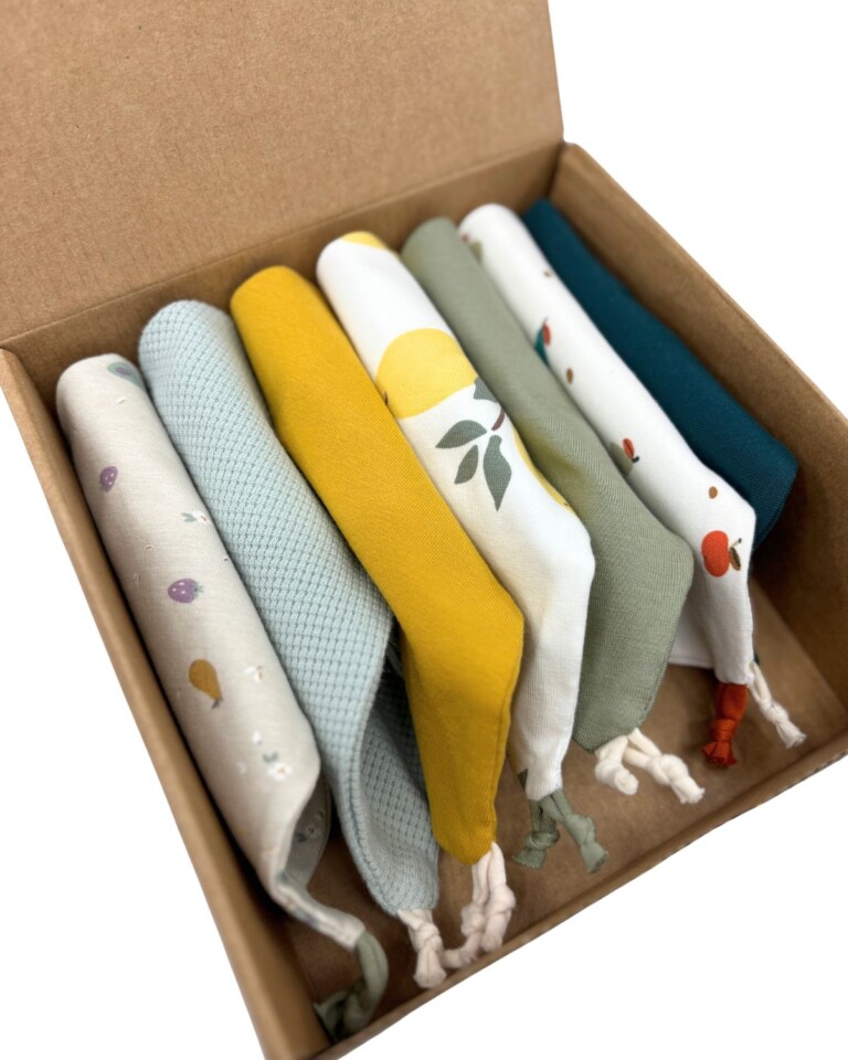 Petit Pote - Semainier de bavoirs bandana – Taille unique / Rayé Marinière