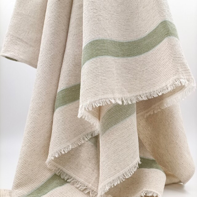 Aux Bains Français - Serviette de Bain Coton-lin – Vert