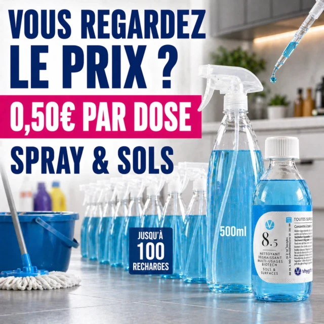 Nettoyant Dégraissant Enzymatique Multi-Usages – Polyvalent et Efficace – 100 Doses/ Recharges par la marque VHYG VHYG - Nettoyant Dégraissant Enzymatique Multi-Usages – Polyvalent et Efficace – 100 Doses/ Recharges
