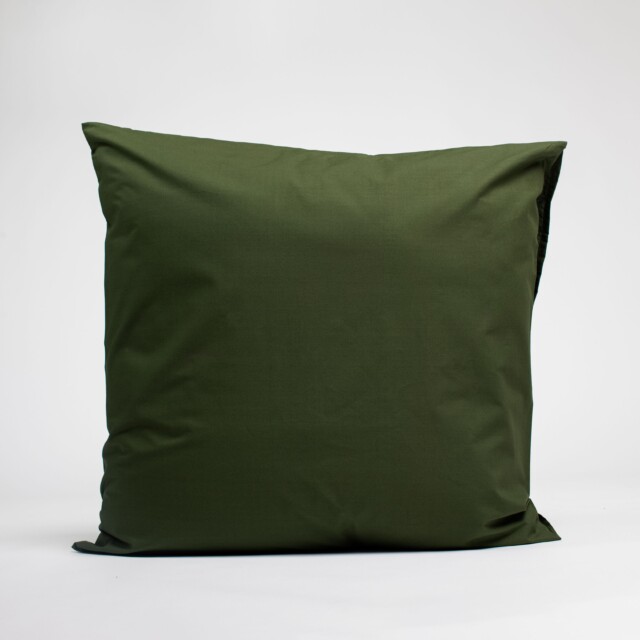 Dejorine - Taies d'oreiller X2 en Percale de coton - Vert sapin – 80x80cm