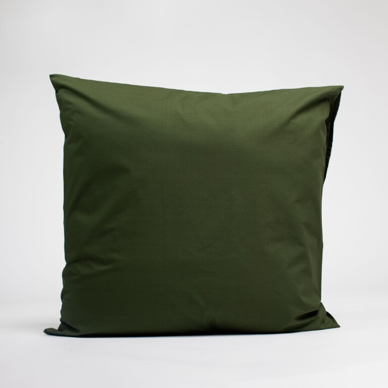Dejorine - Taies d'oreiller X2 en Percale de coton - Vert sapin – 80x80cm