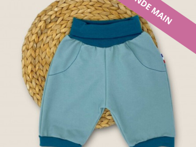 short ou bermuda evolutif enfant denim Les Mômes des Dômes - Short ou bermuda évolutif enfant Denim