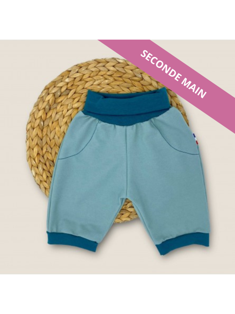 short ou bermuda evolutif enfant denim Les Mômes des Dômes - Short ou bermuda évolutif enfant Denim
