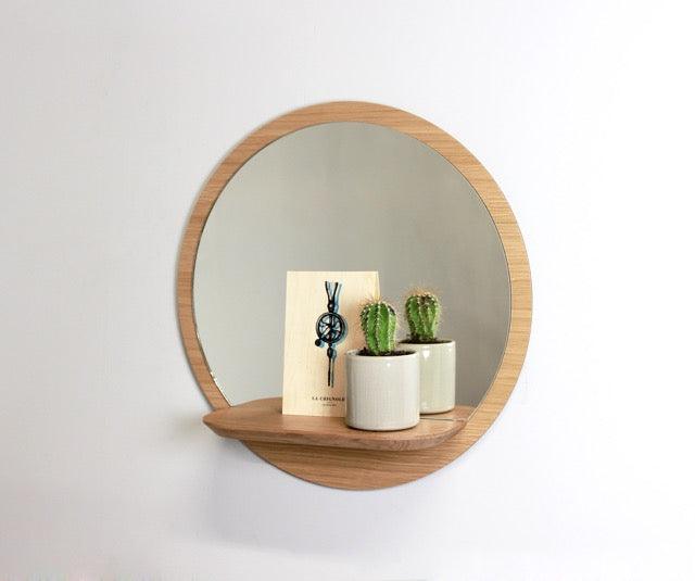 Reine Mère - Sunrise - Miroirs en chêne avec étagère – Grand modèle