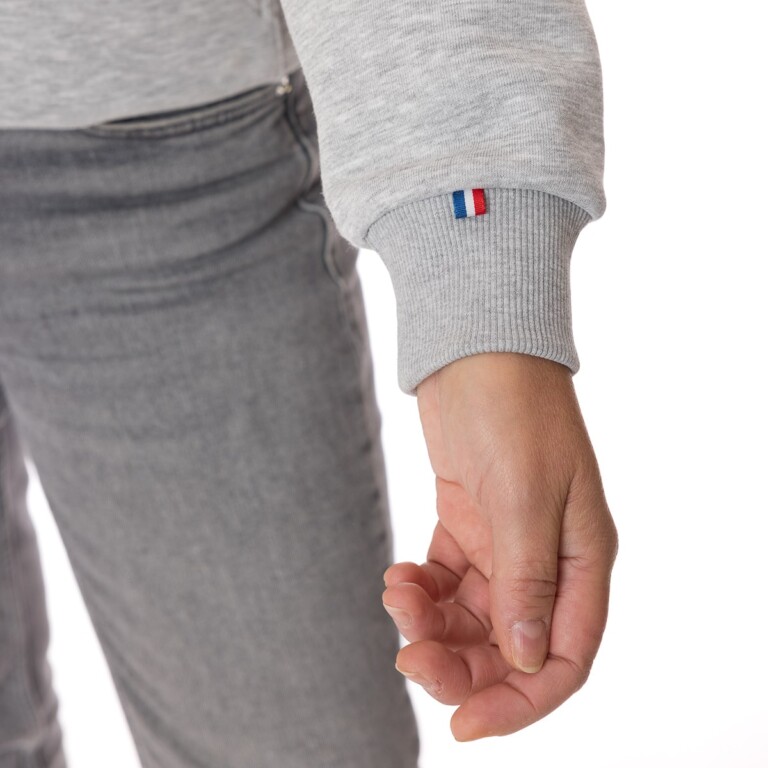 PALÂBA - Hoodies gris en coton bio molleton gratté imprimé – XL