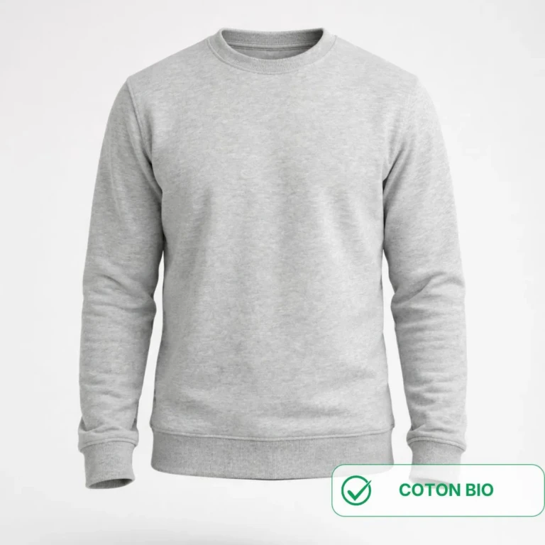 PALÂBA - Sweat à col rond gris | Coton bio – XL