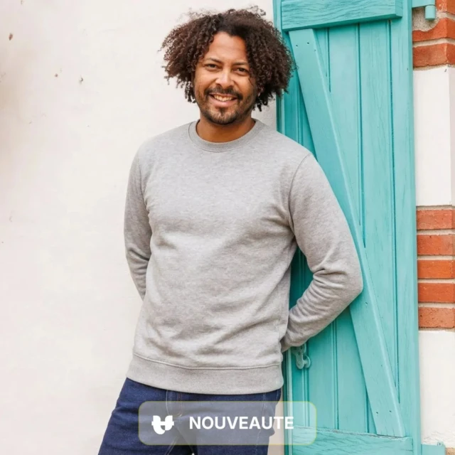 PALÂBA - Sweat à col rond gris | Coton bio