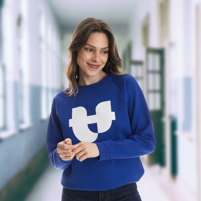 PALÂBA - Sweat bleu Electrique molleton gratté imprimé PALÂBA – M