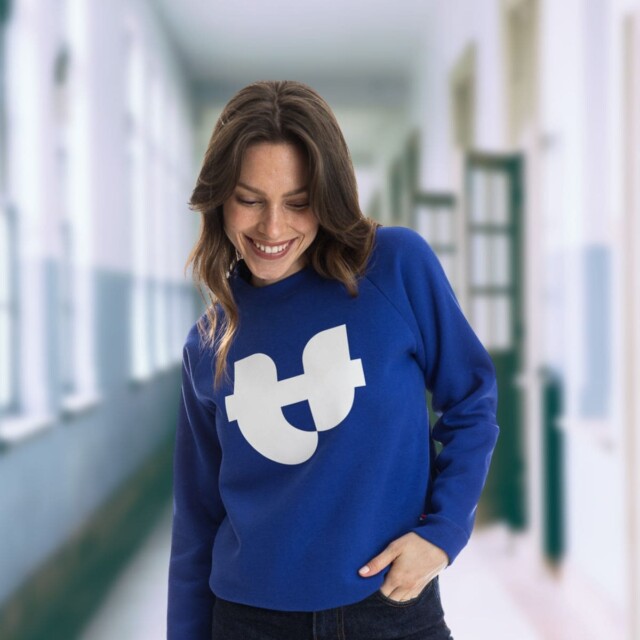 PALÂBA - Sweat bleu Electrique molleton gratté imprimé PALÂBA – M