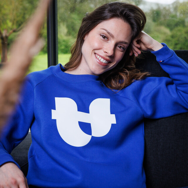 PALÂBA - Sweat bleu Electrique molleton gratté imprimé PALÂBA – M