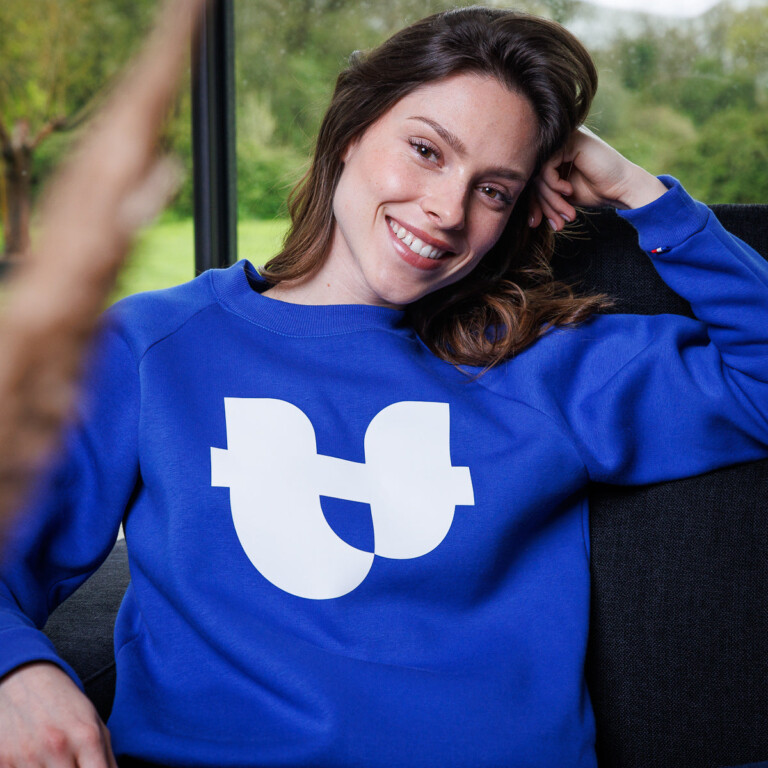 PALÂBA - Sweat bleu Electrique molleton gratté imprimé PALÂBA – M