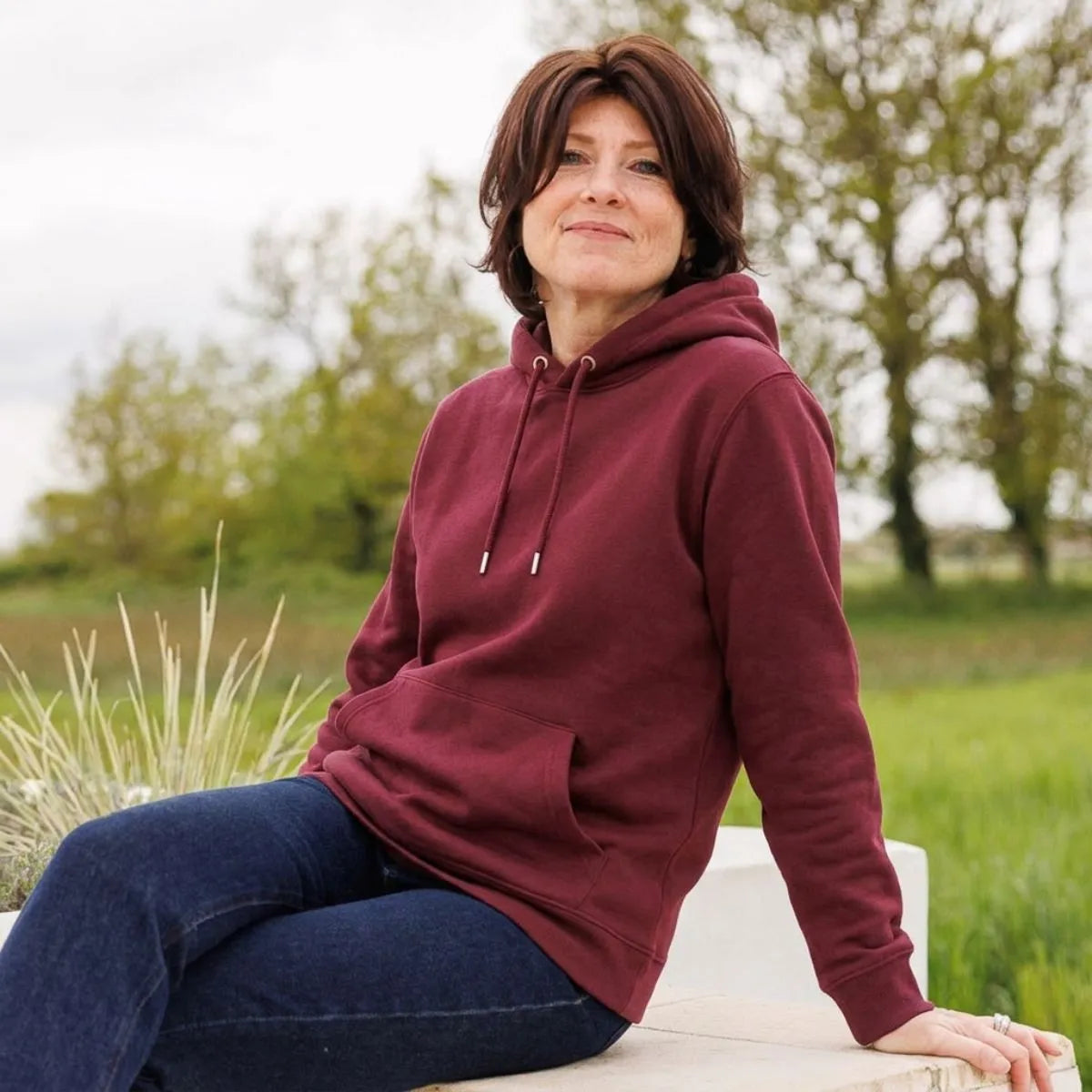 sweat bordeaux femme a capuche coton bio palaba 244 PALÂBA - Sweat bordeaux femme à capuche | Coton Bio – XL