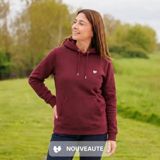 PALÂBA - Hoodie bordeaux femme à capuche | Coton bio