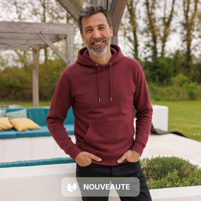 PALÂBA - Hoodie bordeaux homme | Coton bio