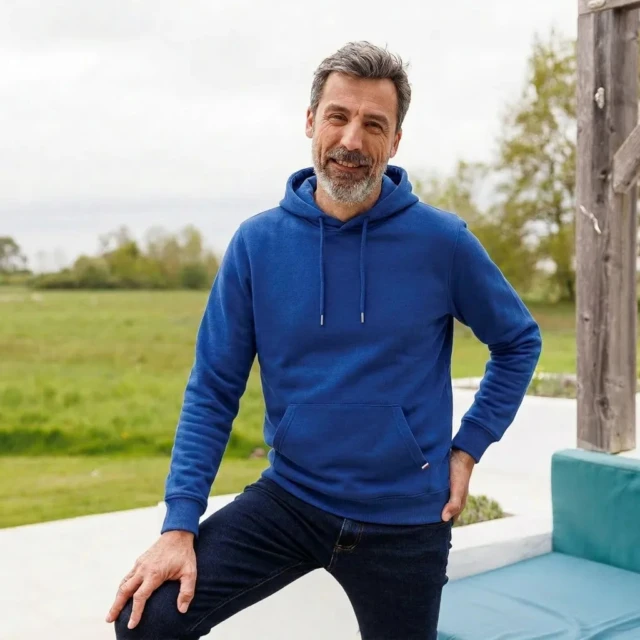 PALÂBA - Sweat capuche bleu électrique coton bio